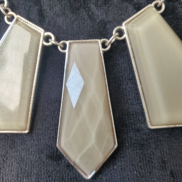 House of Harlow Inspired Women's Classic Taupe Bib Geometric Choker Necklace - Picture 6 of 7